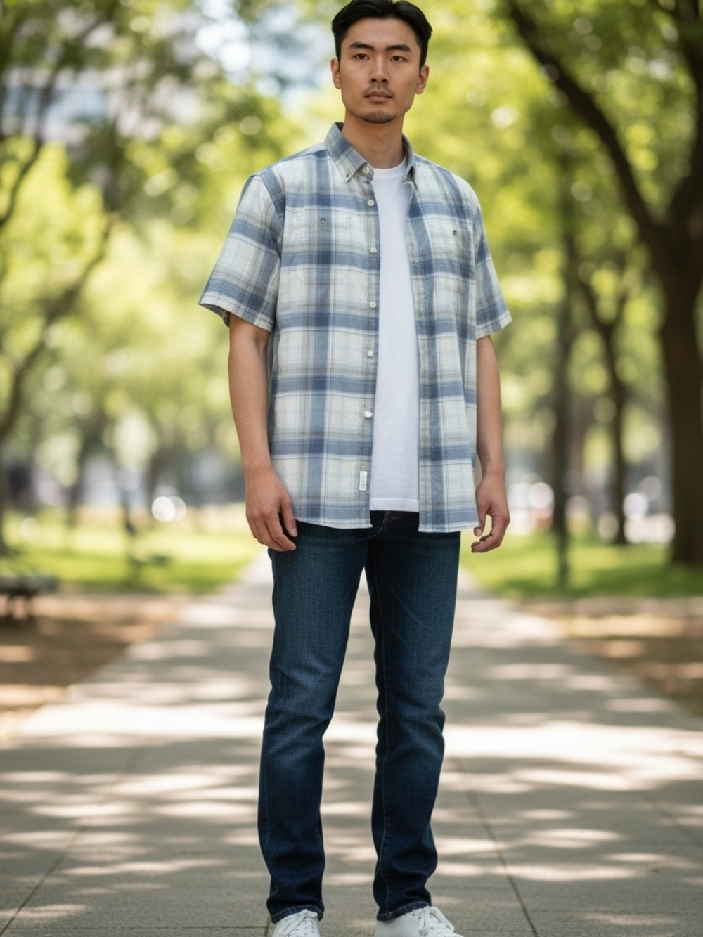 Kuhl Men's Short-Sleeve Plaid Button-Down - Blue & White